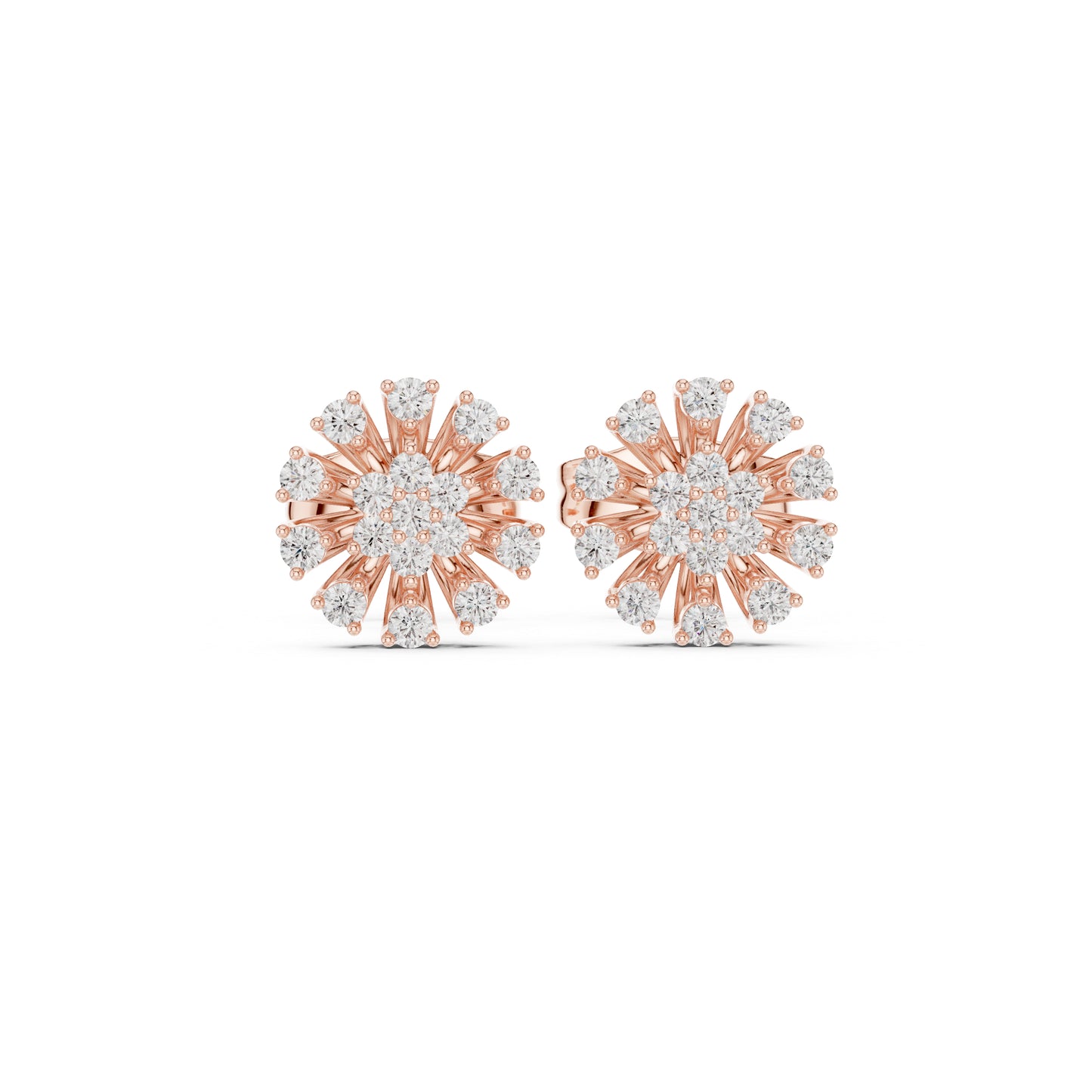 14K White Gold Round Lab-Grown Diamond Everyday Wear Earrings for Women | Pure Carat