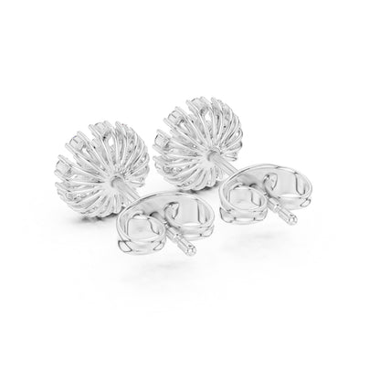 14K White Gold Round Lab-Grown Diamond Everyday Wear Earrings for Women | Pure Carat