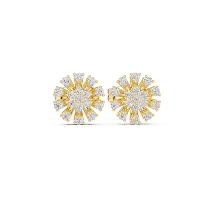 14K White Gold Round Lab-Grown Diamond Everyday Wear Earrings for Women | Pure Carat