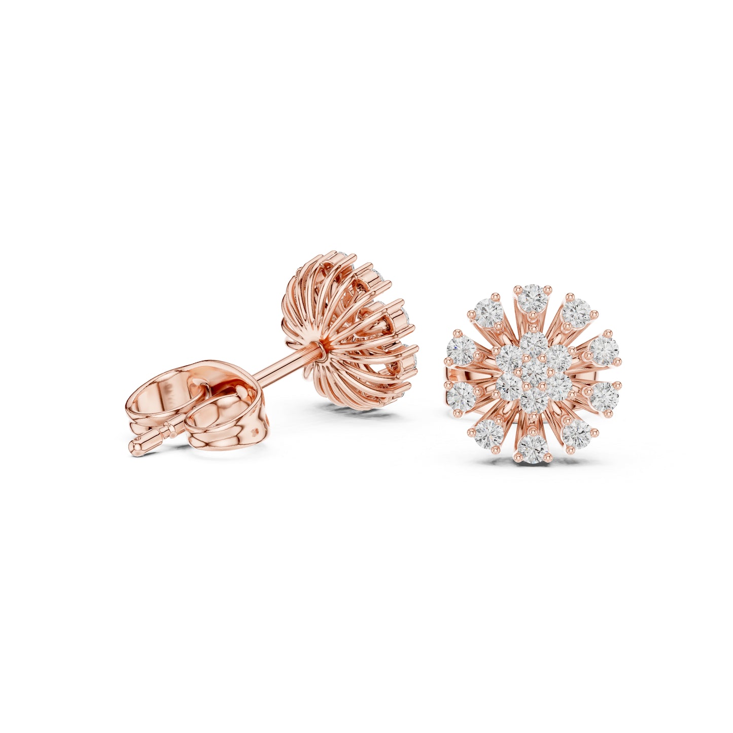 14K White Gold Round Lab-Grown Diamond Everyday Wear Earrings for Women | Pure Carat