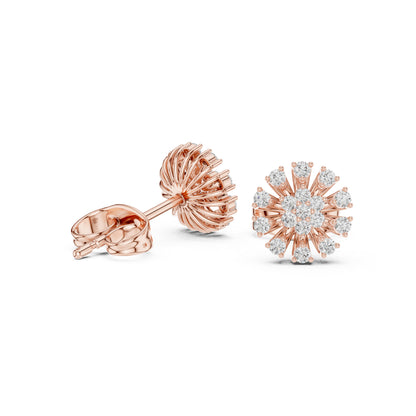 14K White Gold Round Lab-Grown Diamond Everyday Wear Earrings for Women | Pure Carat