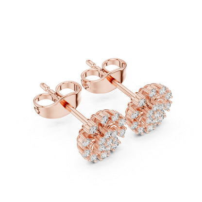 14K White Gold Round Lab-Grown Diamond Everyday Wear Earrings for Women | Pure Carat