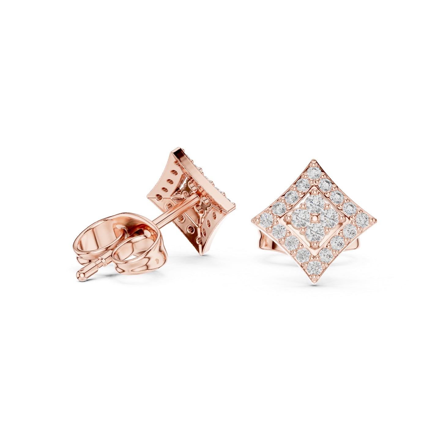 14K Yellow Gold Round Lab-Grown Diamond Engagement Earrings for Women | Pure Carat