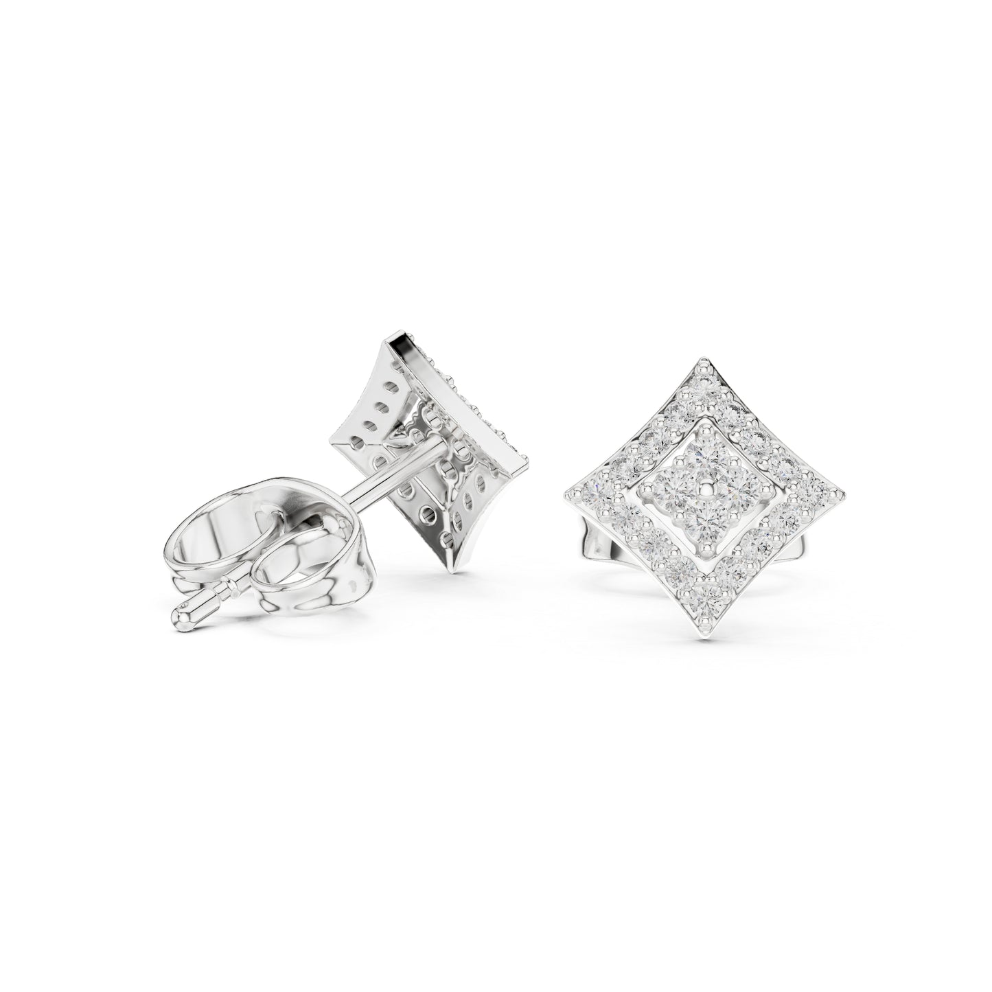 14K Yellow Gold Round Lab-Grown Diamond Engagement Earrings for Women | Pure Carat