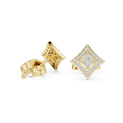 14K Yellow Gold Round Lab-Grown Diamond Engagement Earrings for Women | Pure Carat