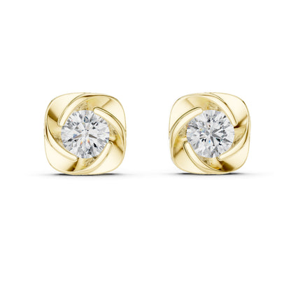 14K White Gold Round Lab-Grown Diamond Earrings for Women | PureCarat