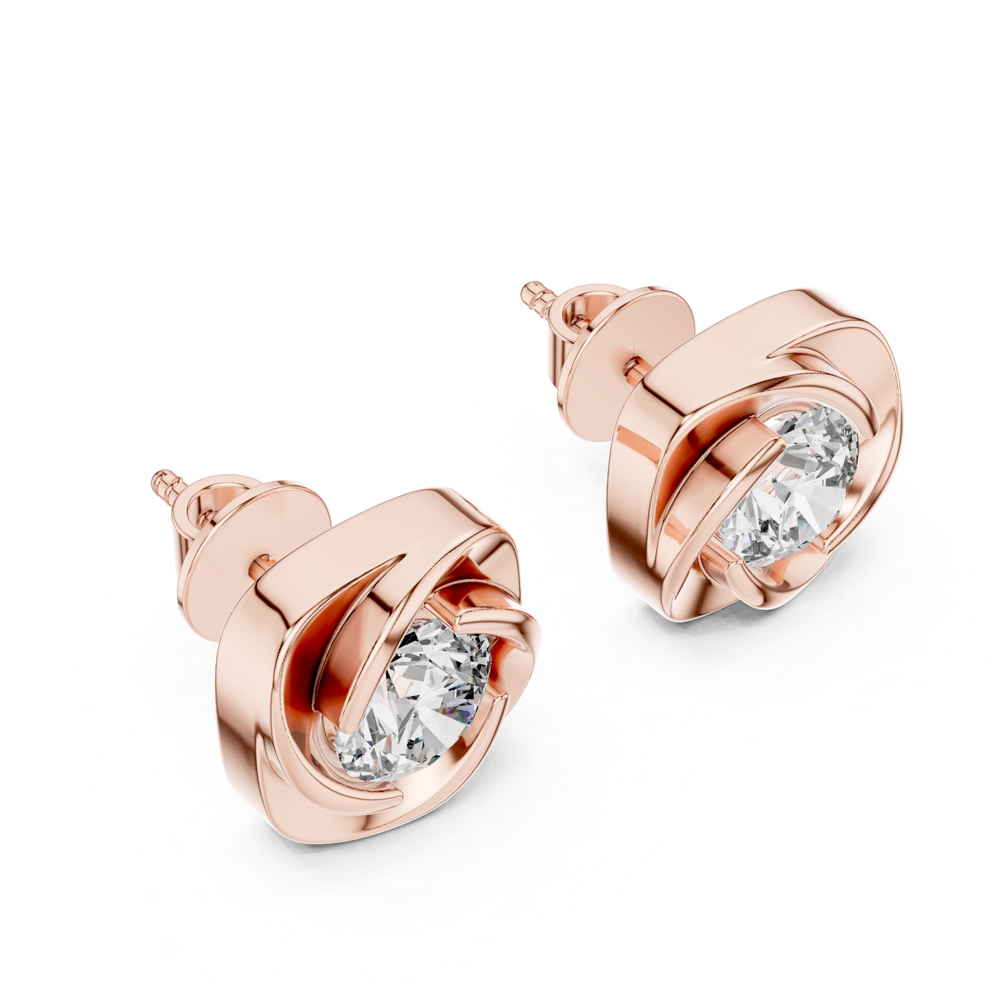 14K White Gold Round Lab-Grown Diamond Earrings for Women | PureCarat