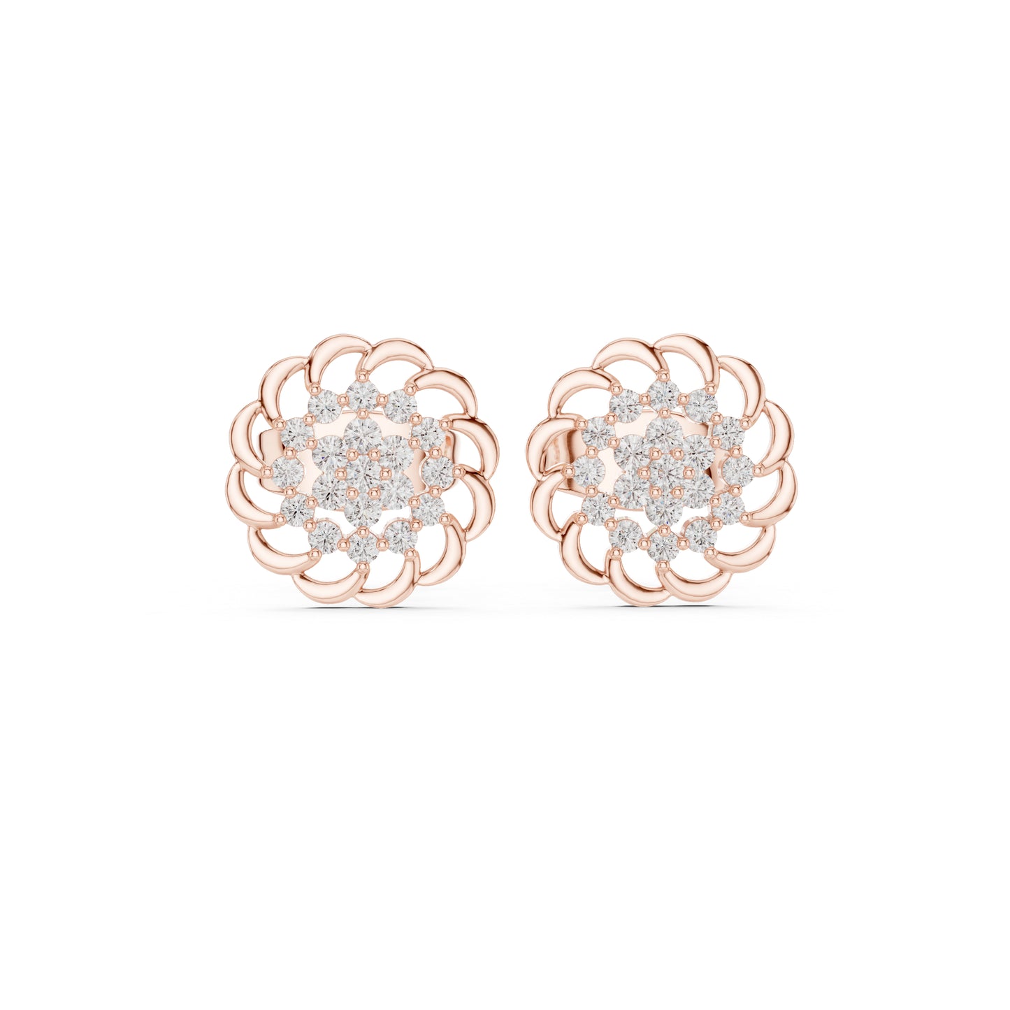 14K White Gold Round Lab-Grown Diamond Everyday Wear Earrings for Women | Pure Carat