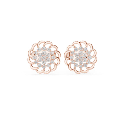 14K White Gold Round Lab-Grown Diamond Everyday Wear Earrings for Women | Pure Carat