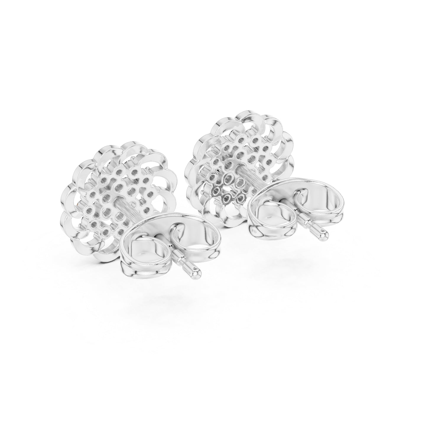 14K White Gold Round Lab-Grown Diamond Everyday Wear Earrings for Women | Pure Carat