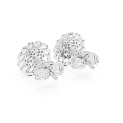 14K White Gold Round Lab-Grown Diamond Everyday Wear Earrings for Women | Pure Carat