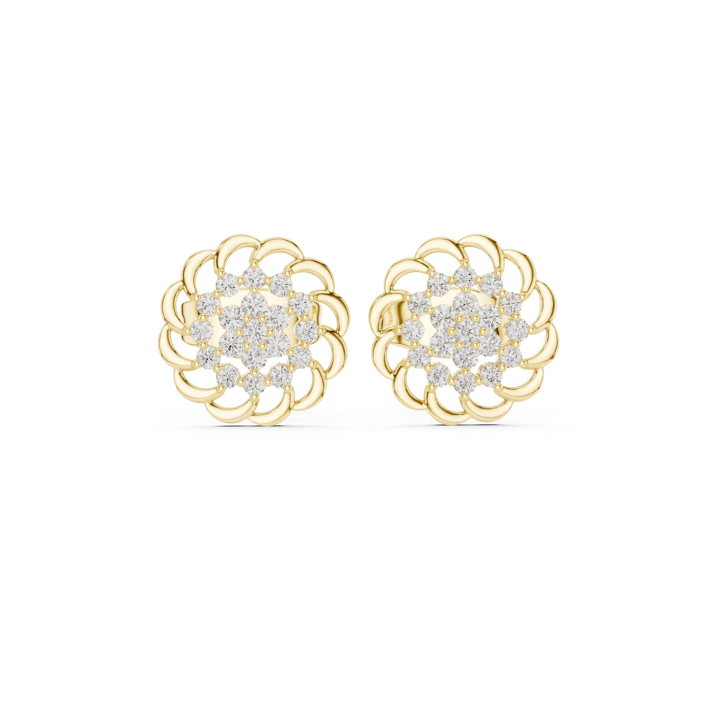 14K White Gold Round Lab-Grown Diamond Everyday Wear Earrings for Women | Pure Carat