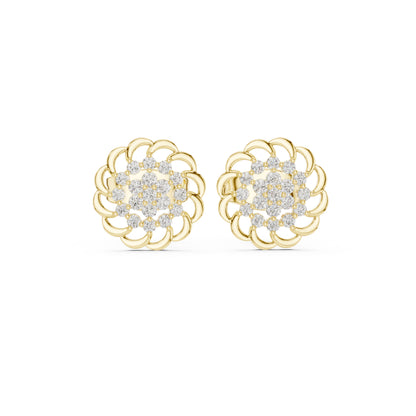 14K White Gold Round Lab-Grown Diamond Everyday Wear Earrings for Women | Pure Carat