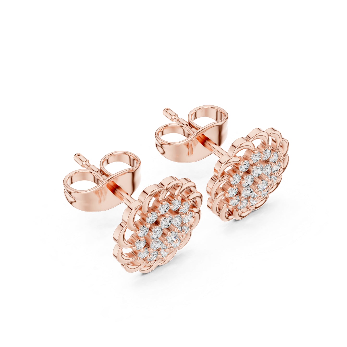 14K White Gold Round Lab-Grown Diamond Everyday Wear Earrings for Women | Pure Carat