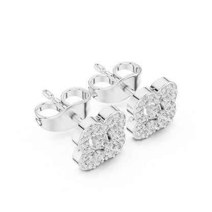 18K Rose Gold Round Lab-Grown Diamond Everyday Wear Earrings for Women | Pure Carat