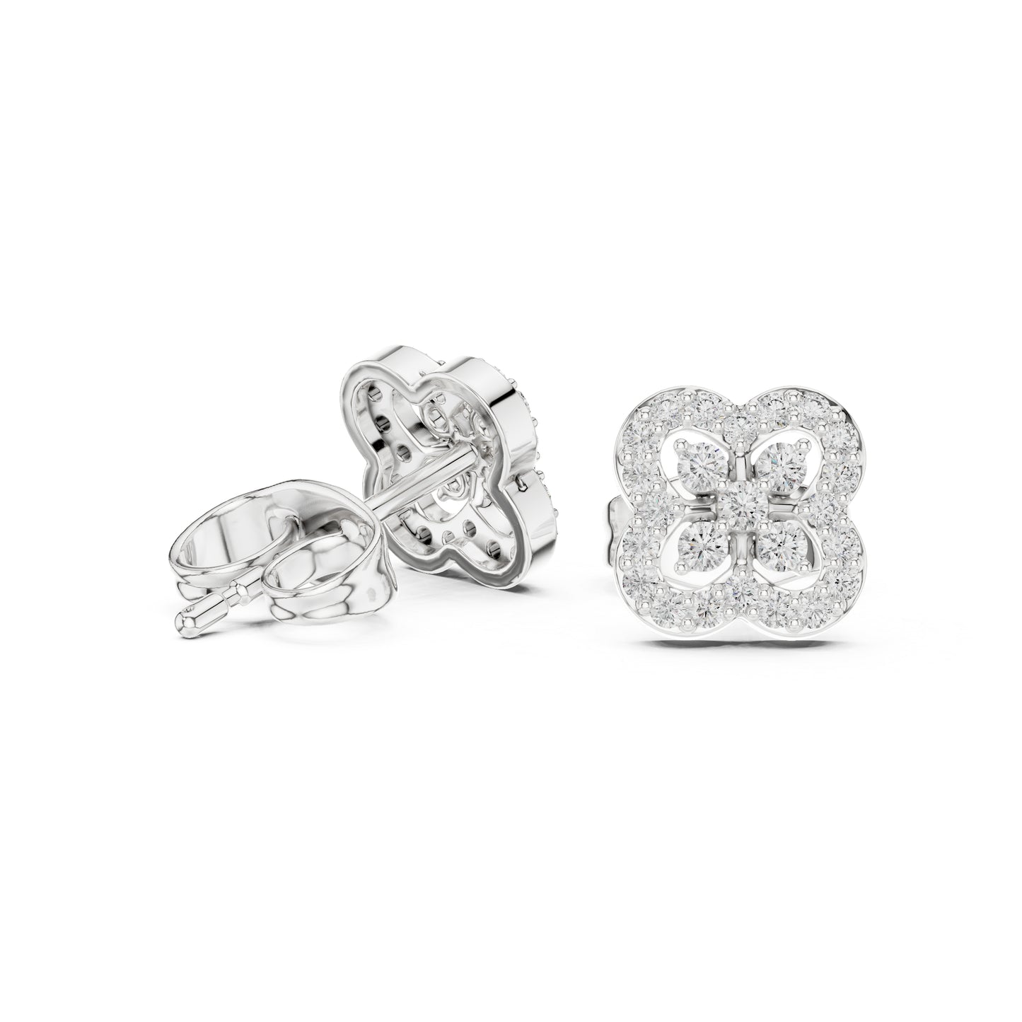 18K Rose Gold Round Lab-Grown Diamond Everyday Wear Earrings for Women | Pure Carat
