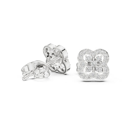 18K Rose Gold Round Lab-Grown Diamond Everyday Wear Earrings for Women | Pure Carat