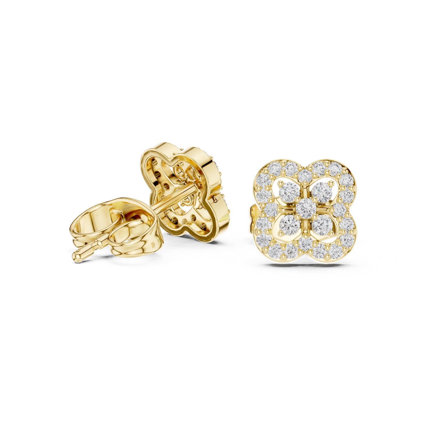 18K Rose Gold Round Lab-Grown Diamond Everyday Wear Earrings for Women | Pure Carat
