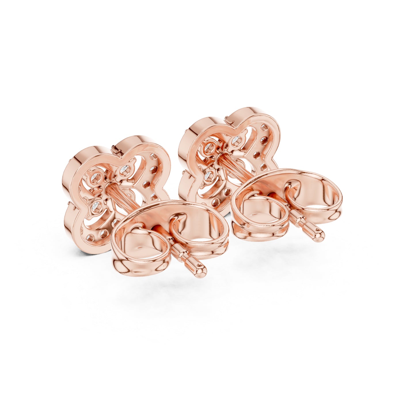 18K Rose Gold Round Lab-Grown Diamond Everyday Wear Earrings for Women | Pure Carat