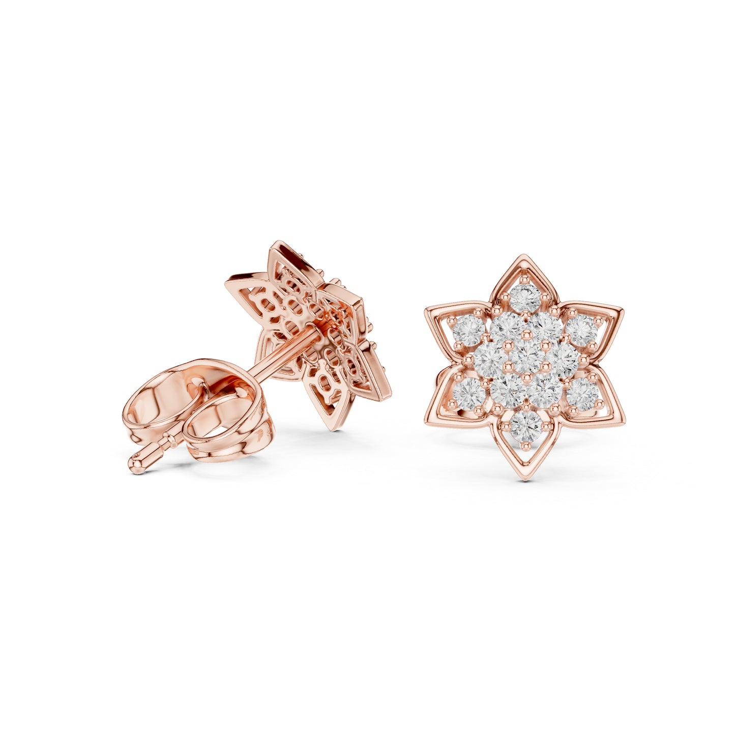 14K Yellow Gold Round Lab-Grown Diamond Engagement Earrings for Women | Pure Carat