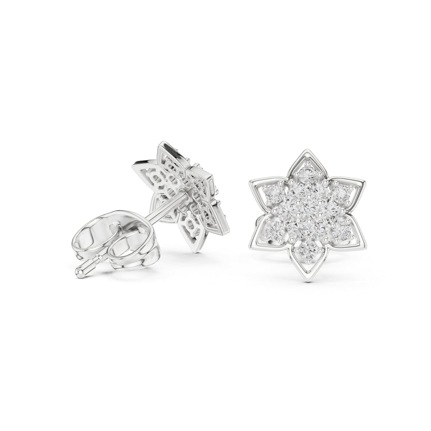 14K Yellow Gold Round Lab-Grown Diamond Engagement Earrings for Women | Pure Carat