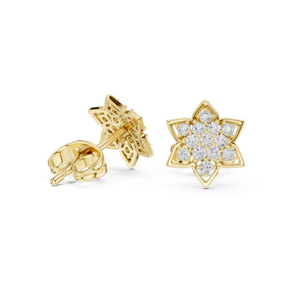 14K Yellow Gold Round Lab-Grown Diamond Engagement Earrings for Women | Pure Carat