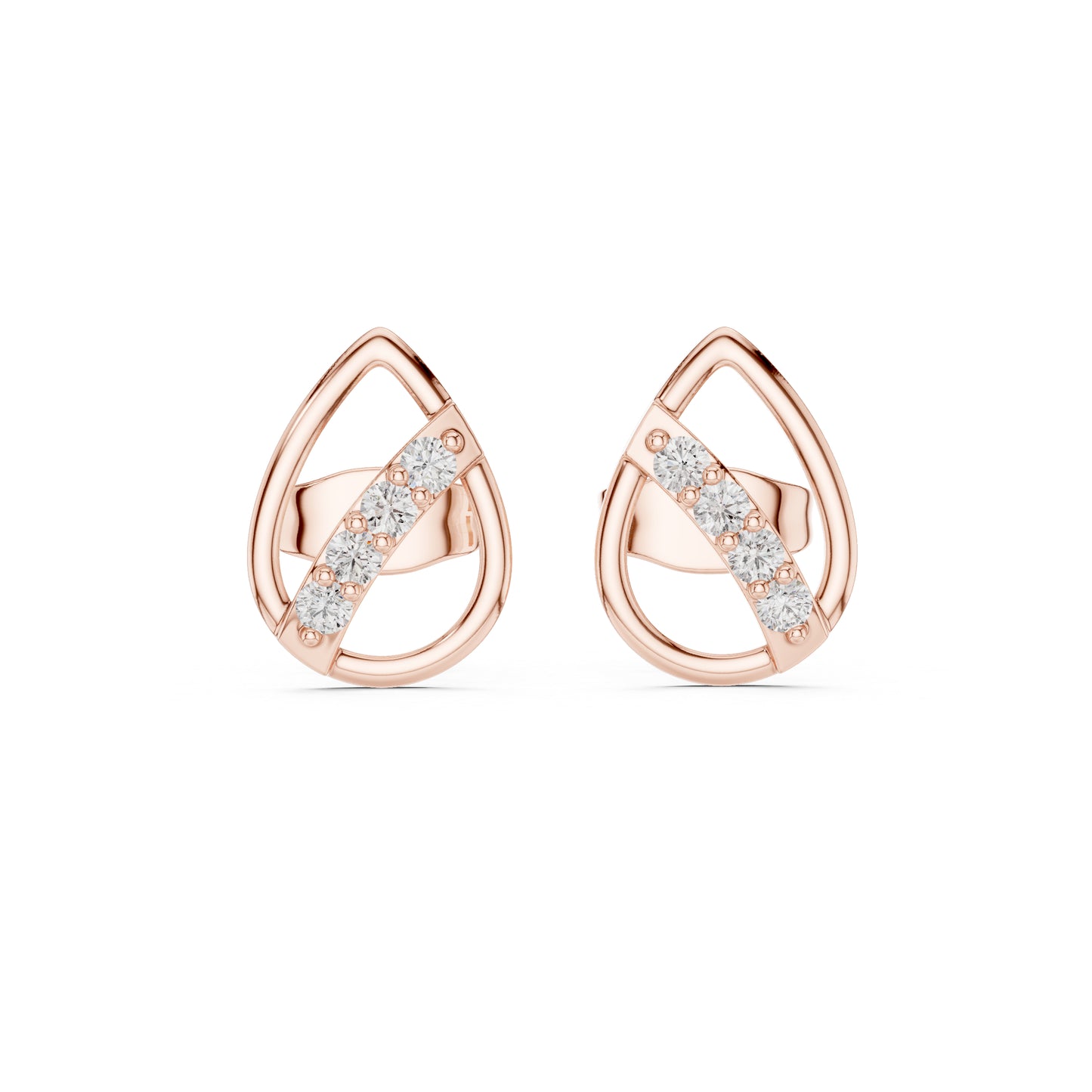 14K White Gold Round Lab-Grown Diamond Everyday Wear Earrings for Women | Pure Carat