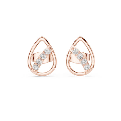 14K White Gold Round Lab-Grown Diamond Everyday Wear Earrings for Women | Pure Carat