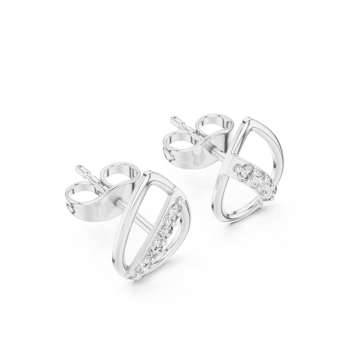 14K White Gold Round Lab-Grown Diamond Everyday Wear Earrings for Women | Pure Carat