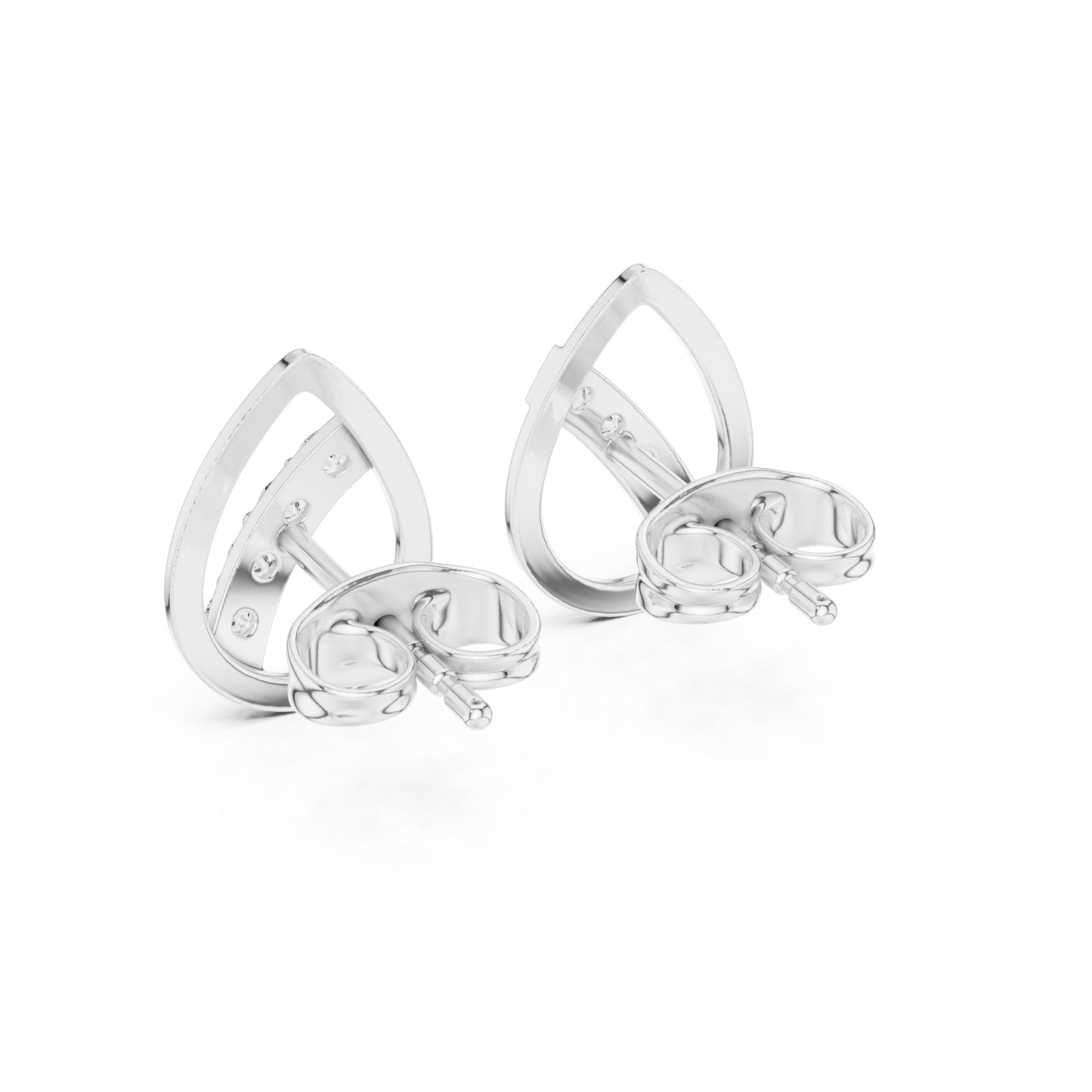 14K White Gold Round Lab-Grown Diamond Everyday Wear Earrings for Women | Pure Carat