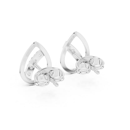 14K White Gold Round Lab-Grown Diamond Everyday Wear Earrings for Women | Pure Carat