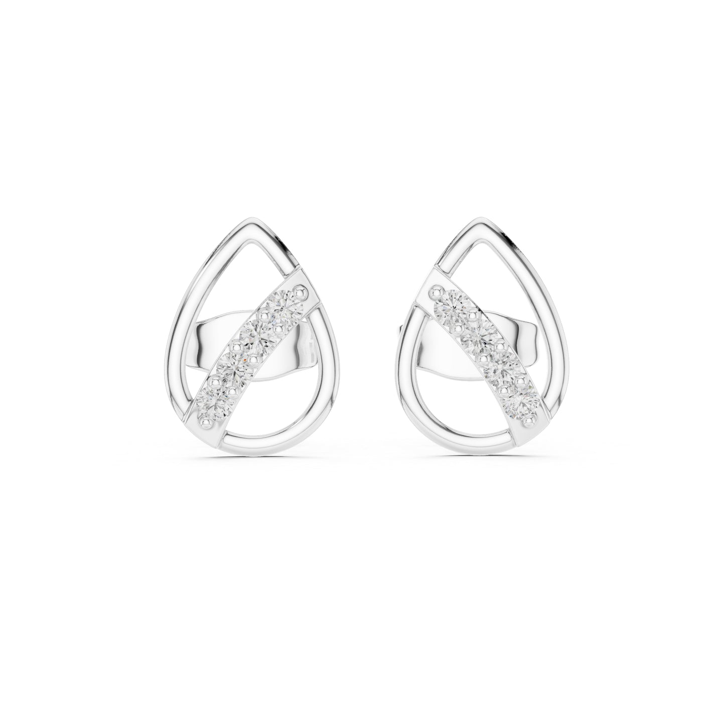 14K White Gold Round Lab-Grown Diamond Everyday Wear Earrings for Women | Pure Carat