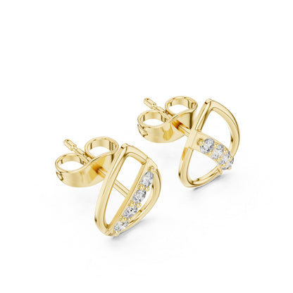 14K White Gold Round Lab-Grown Diamond Everyday Wear Earrings for Women | Pure Carat