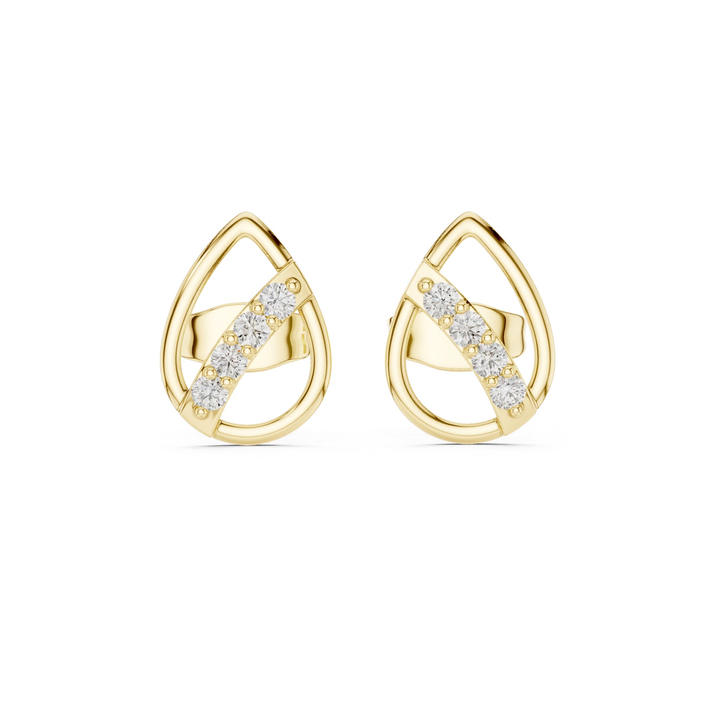14K White Gold Round Lab-Grown Diamond Everyday Wear Earrings for Women | Pure Carat
