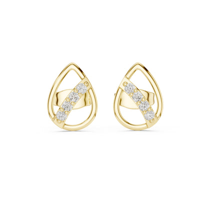 14K White Gold Round Lab-Grown Diamond Everyday Wear Earrings for Women | Pure Carat