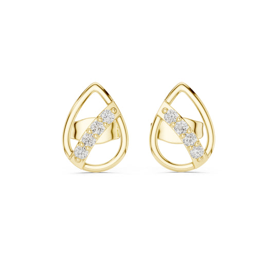 14K White Gold Round Lab-Grown Diamond Everyday Wear Earrings for Women | Pure Carat