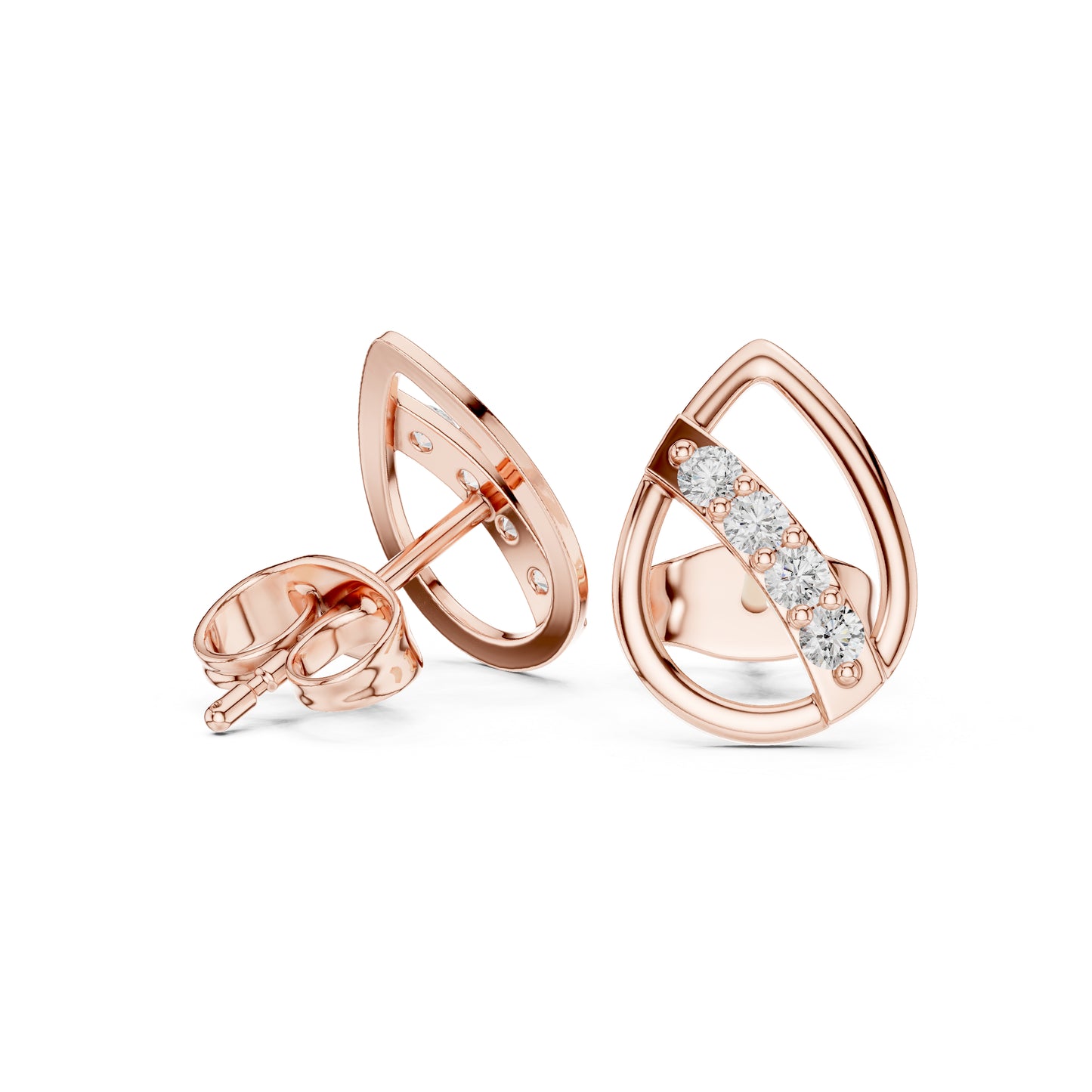 14K White Gold Round Lab-Grown Diamond Everyday Wear Earrings for Women | Pure Carat