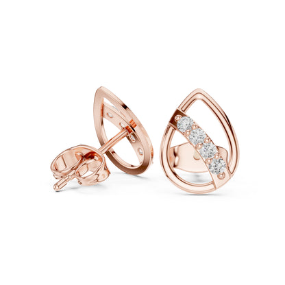 14K White Gold Round Lab-Grown Diamond Everyday Wear Earrings for Women | Pure Carat