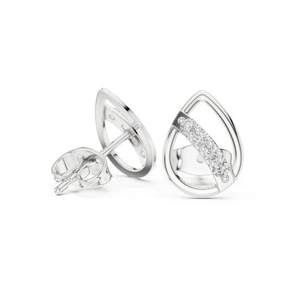 14K White Gold Round Lab-Grown Diamond Everyday Wear Earrings for Women | Pure Carat