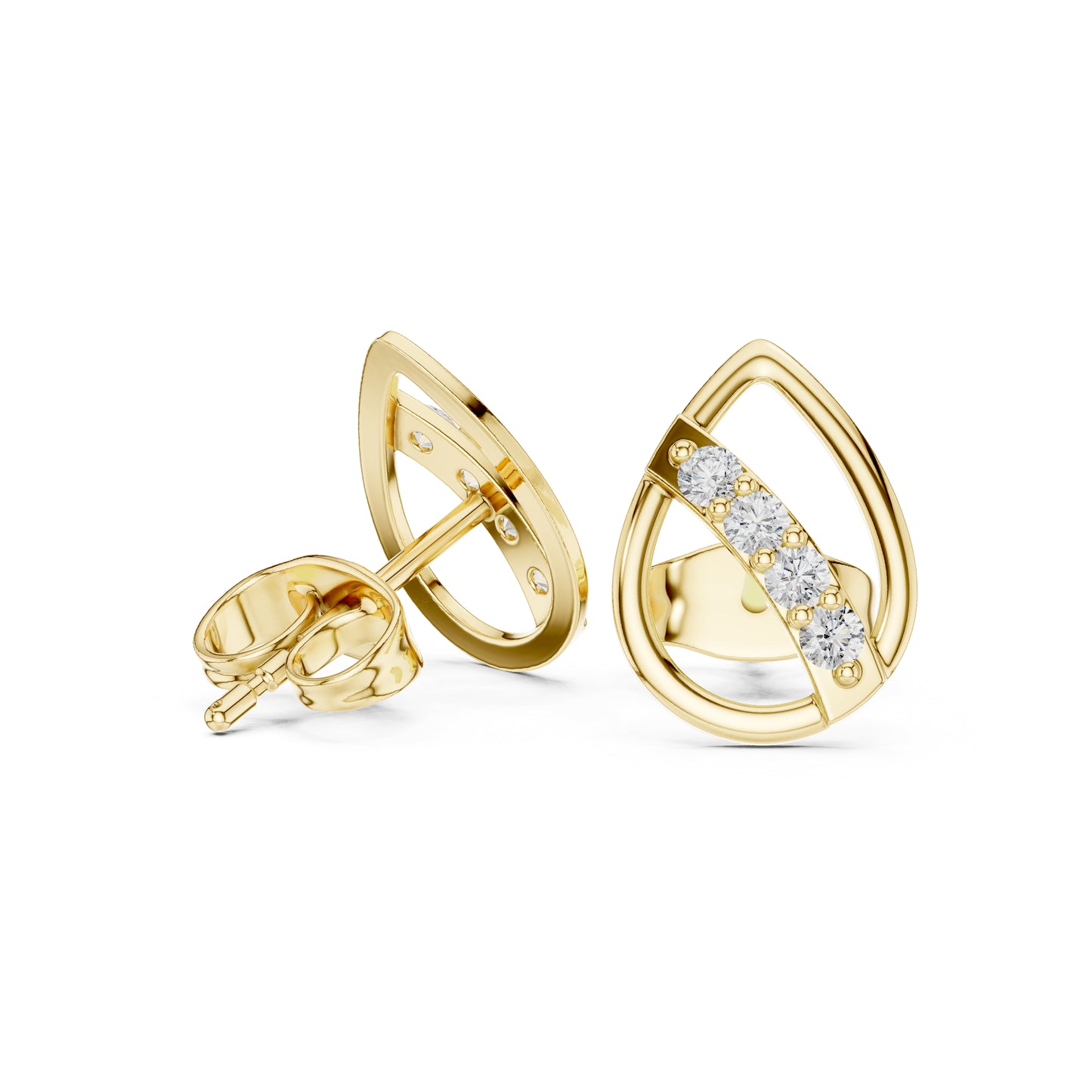 14K White Gold Round Lab-Grown Diamond Everyday Wear Earrings for Women | Pure Carat