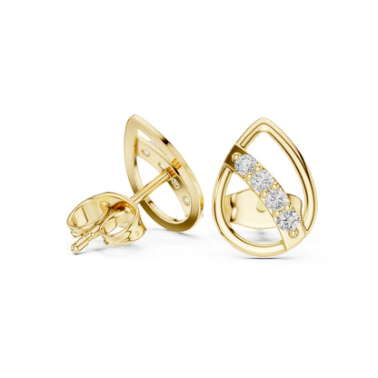 14K White Gold Round Lab-Grown Diamond Everyday Wear Earrings for Women | Pure Carat