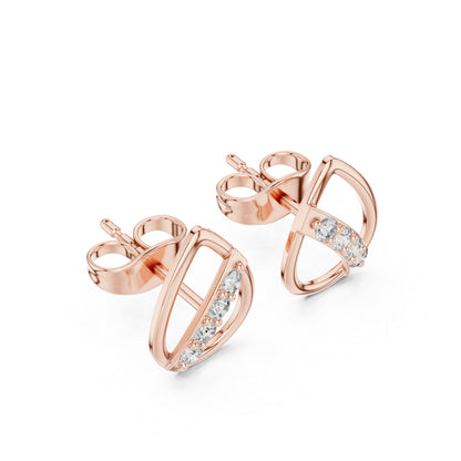 14K White Gold Round Lab-Grown Diamond Everyday Wear Earrings for Women | Pure Carat
