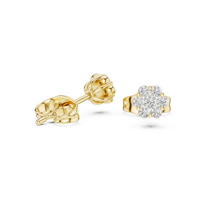 14K Yellow Gold Round Lab-Grown Diamond Wedding Earrings for Women | Pure Carat