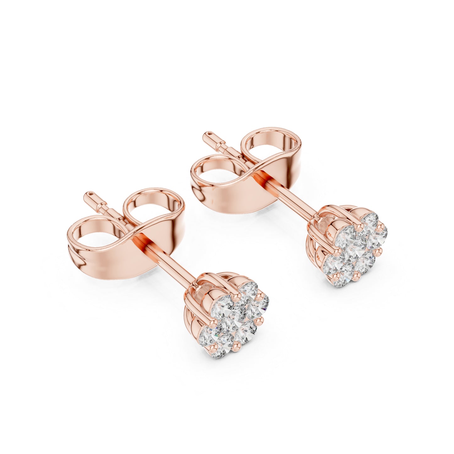 14K Yellow Gold Round Lab-Grown Diamond Wedding Earrings for Women | Pure Carat