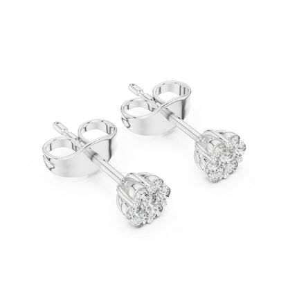 14K Yellow Gold Round Lab-Grown Diamond Wedding Earrings for Women | Pure Carat