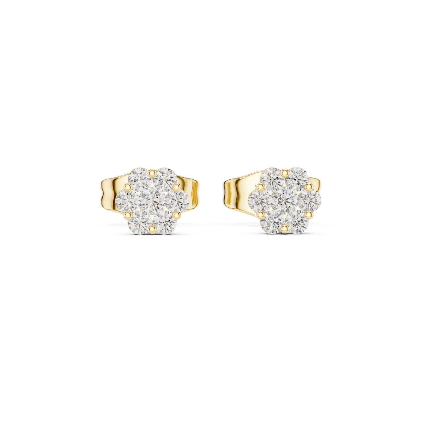 14K Yellow Gold Round Lab-Grown Diamond Wedding Earrings for Women | Pure Carat