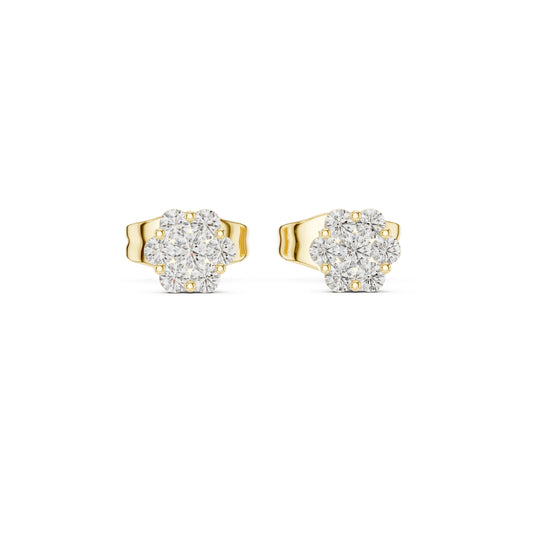 14K Yellow Gold Round Lab-Grown Diamond Wedding Earrings for Women | Pure Carat