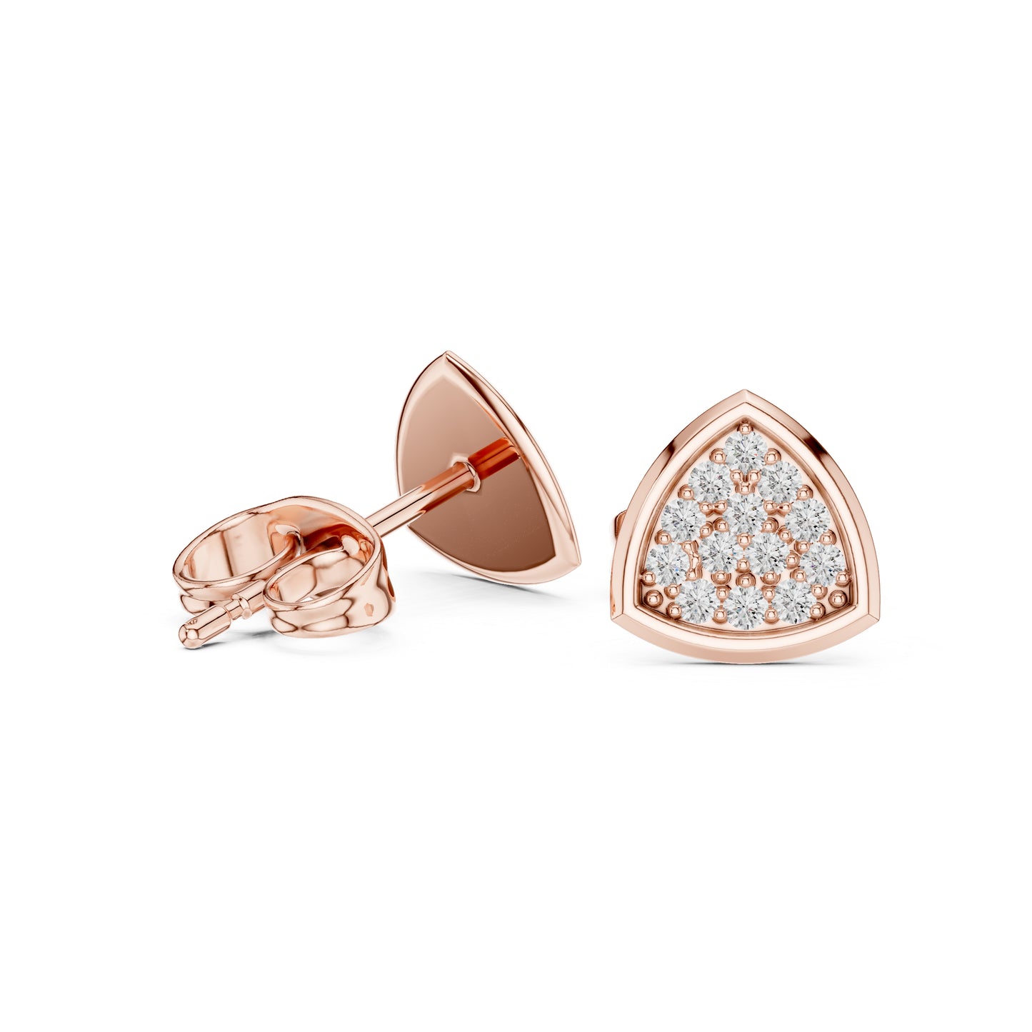 14K Rose Gold Round Lab-Grown Diamond Engagement Earrings for Women | Pure Carat
