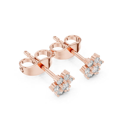 14K White Gold Round Lab-Grown Diamond Everyday Wear Earrings for Women | Pure Carat