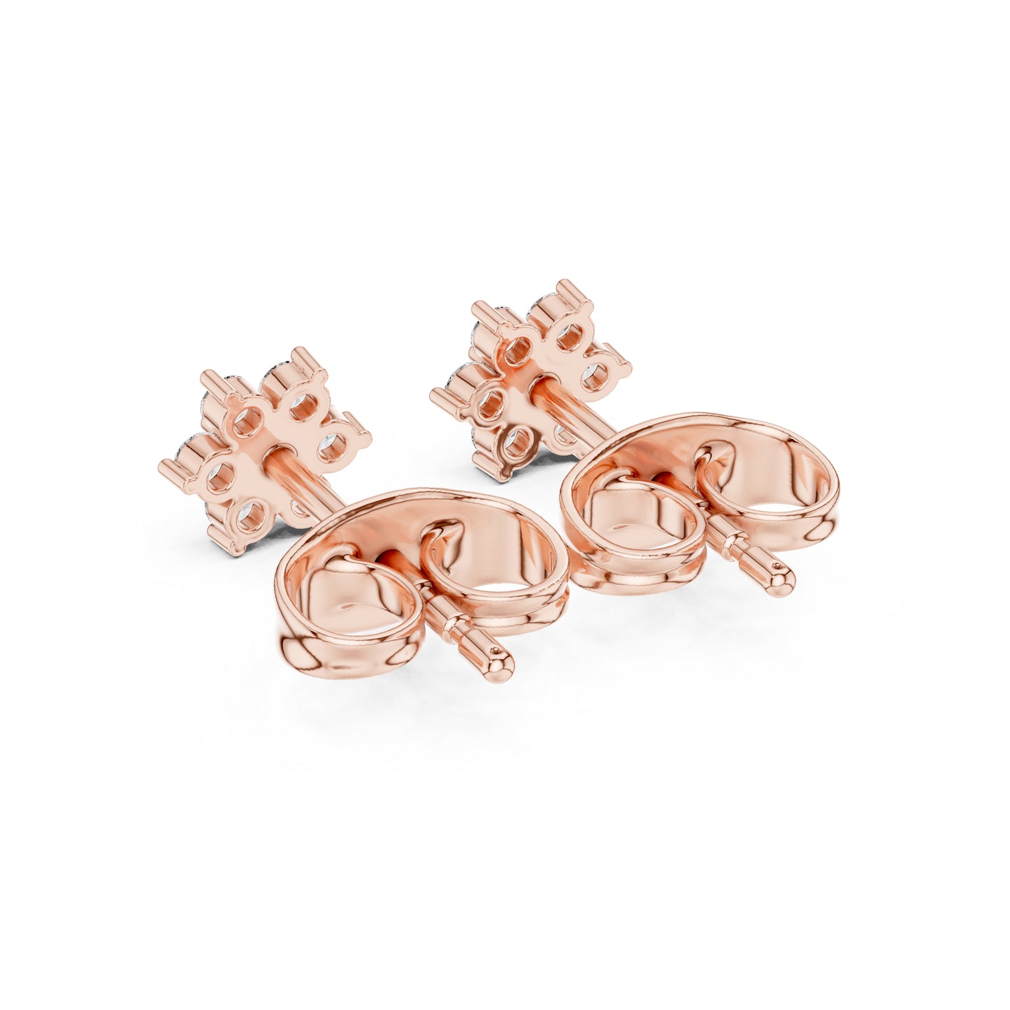 14K White Gold Round Lab-Grown Diamond Everyday Wear Earrings for Women | Pure Carat